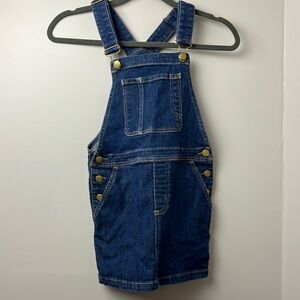 Finger In The Nose Dark Blue Denim Kids Overalls